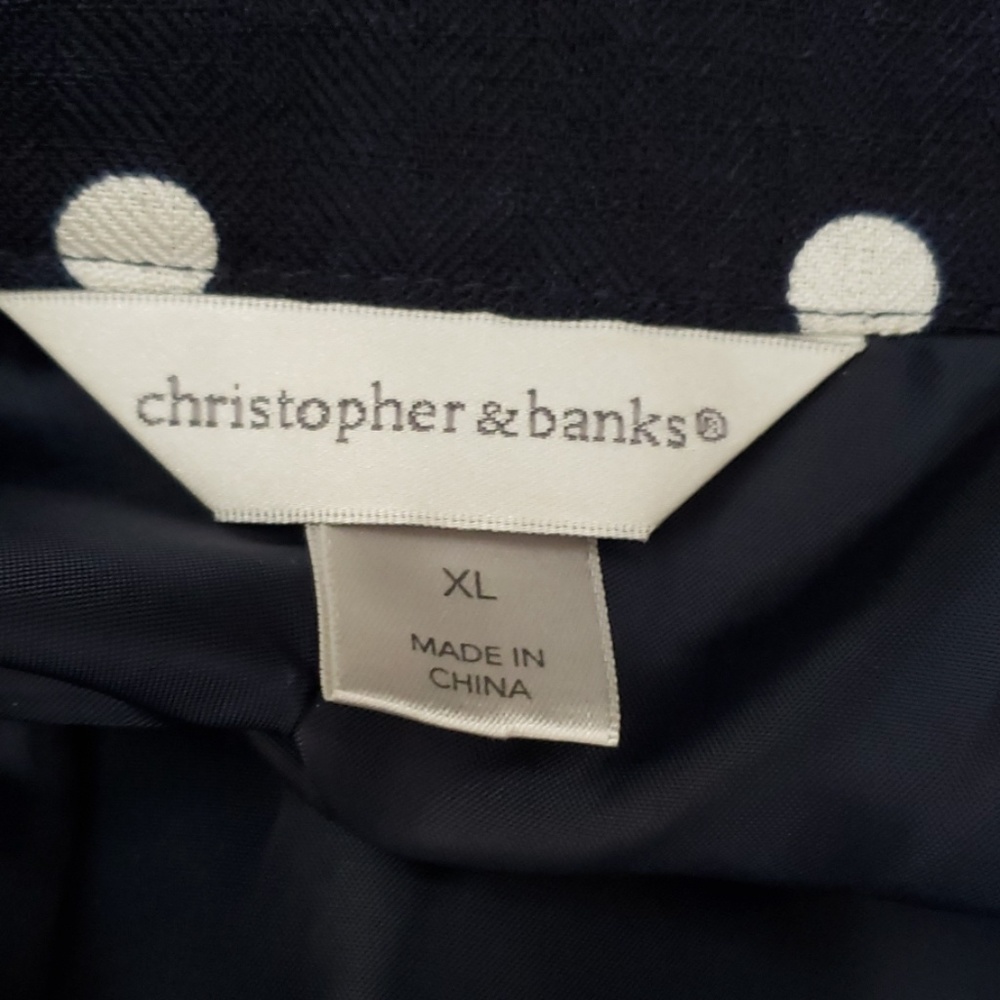 Christopher & Banks Polka Dot Blazer 3/4 Sleeve - Picture 6 of 12